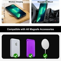 Slučaj iPhone Pro MA s nevidljivim magnetskim prstenom kompatibilan sa MAGSAFE za žene muškarce [sa