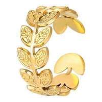 Loopsun Prstengs Wh-Eat Ear list prsten minimalizam za žene Angažovanje nakita poklon za žene djevojke
