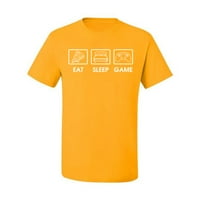 Jedite igra za spavanje Video Gamer poklon ventilator pop kulture muške grafičke majice, zlato, 2xl
