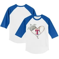 Dojenčad sitni otvor bijeli kraljevski texas Rangers Tiara Heart Raglan rukave majica