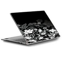 Klinovi naljepnice za Dell XPS laptop vinil zamotavanje crnog cvjetnog uzorka