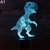 Noćna svjetlost Sarkoyar, dinosaur 3D iluzija promjena boje LED stol svijetlo dječje sobom noćna svjetiljka