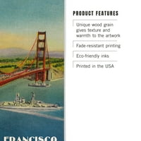 Golden Gate Bridge iz Marin Shore, San Francisco, CA Birch Wood Zidni znak