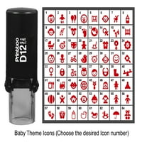 Printtoo Personalizirane tematske ikone za bebe Okrugli gumeni žig samoinking stamper-naređen