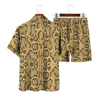 Postavite mušku ljetnu plažu tropska havajska košulja odijela havajske majice casual gumb-down kratke