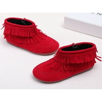 Harsuny Girls Hodanje modne resežne čizme Lagane zime zime toplo čizme casual pliške cipele crvene 7c