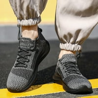 Modni jesenji muškarci Sportske cipele ravna dna lagana muha tkana mreža prozračna elastična čipka, siva