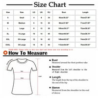 Jsaierl Womens Ljetni vrhovi labavi fit modni ženski kauzalni gumb čvrsto bluza kratkih rukava majica