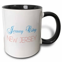 3Droza Jersey City, New Jersey Blue, Crveni tekst. Patriotski poklon za kućnu gradsku gradsku grad -