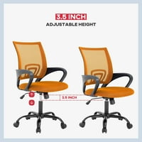 Niamvelo mrežasta kancelarijska stolica Podesiva ergonomska stolica Mirna izvršna kotrljana okretna stolica za odrasle, narandžaste