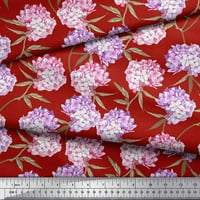 Soimoi Crepe svilena tkanina odlazi i lila cvjetna tiskana tkanina od dvorišta široka