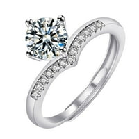 Prstenovi za žene Novi moissanite Diamond Ring Open Ring Podešavanje, Otvorite veličinu prstena za uklanjanje