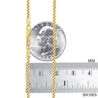 Nuragold 10k žuti zlatni krug Bo lanac Venecijanski link Privjesak ogrlica, muški ženski kopč za jastog