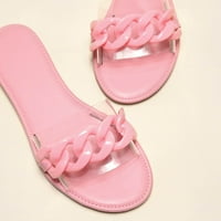 OAVQHLG3B sandale za žene ravne papuče prozirna udobna plaža rimske cipele flip flop