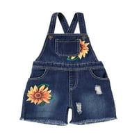 Gwiyeopda Toddler Baby Girl Sunflower Trane kombinezone hlače pantalone sa džepovima