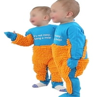 Baby Mop Romper Outfit Unise Boys Girls Podovi Čišćenje kombinezona Ležerne prilike dugih rukava