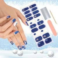 Kalolarni božićni poljski trake za nokte, božićne noktne umjetnosti poljski naljepnica za snježnu ploču