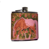 Kuzmark ružičasta kožna tikvica - Palomino Appaloosa sa ružama konjsku umjetnost odbitka svaki