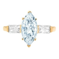 2.0ct Marquise rez plavi simulirani dijamant 14k žuti zlatni godišnjica Angažmane kamene prstene veličine