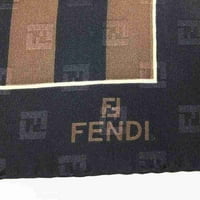 Ovjerena korištena FEDI Fendi šal smeđu svilene granične pruge tamno šal ženska moda