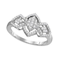 10k bijeli zlatni okrugli dijamant ovalni klaster prsten CTTW