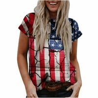 Hinvhai prevelike majice za žene odobrenje plus veličina Dan nezavisnosti Ženski vrhovi labava bluza
