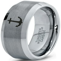 Tungsten sidreni prsten za muškarce Žene Udobne fit sivo polica