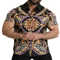 Avamo mens Regular Fit Okrenite COLLAR Ljetne košulje Baggy Hawaiian Tops Striped Dnevno habanje bluza