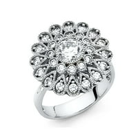 Dragulji LU 14K bijelo zlato okrugle kubične cirkonije CZ zaručničke prstene veličine 6