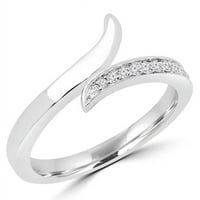 MDR170071-8. 0. CTW Okrugli dijamant vječni prsten za vjenčanje u 14k bijelo zlato - veličine 8.5