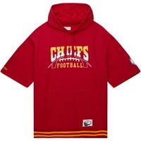 Muški Mitchell & Ness Crveni Kansas Chiefs Chiefs Pred-igra kratkih rukava pulover Hoodie