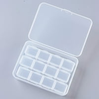 Plastične posude za zrncu Flip Top Skladište perle Izmjenjive pretinke Pravokutnik Clear 10.4x7.5x kutija