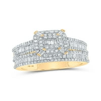 10kt Yellow Gold Baguette Diamond Trg bridal za vjenčani prsten set 1- CTTW