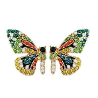 Bluethy Fashion Women Multicolor Rhinestone Butterfly Ear Stud nakit za zabavu