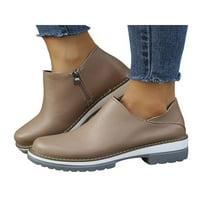 Tenmi dame čizme za gležnjače patentni viljuškari klizne na pumpe Chunky casual cipele WOMNE's Comfort