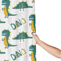 Tuš za zavjese Dinosaurus crtani ispisano kupatilo Dekor zavjesa s grombotama i kukama Tkanina vodootporna zavjesa za kupatilo hotela