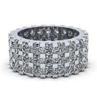 Natural 6.60ct okrugli rez sjajan dijamant 3row Ženska godišnjica vjenčanje vječnosti bend prsten od