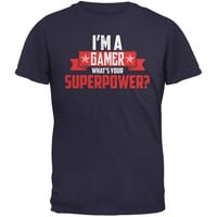 'M Igrač Koja je tvoja majica za odrasle mornarice superpower - 3x-velika