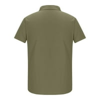 Wyongtao Muška majica dolje majice Vintage Solid kratki rukav džepovi pamučne tanke fit majice bluza
