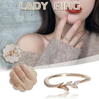 Podplug Valentines Day Pokloni, Rose Gold Filigranski list Dijamantni angažman prstenovi za vjenčanje