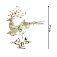 Fino izrada viseći elk ukras - ukrasni sjajni božićni jelen privjesak sa zvonima za kućni dekor