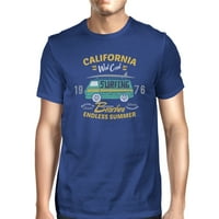 Kalifornijska plaža Grafička majica za muškarce Plavi lagani pamuk