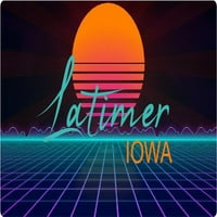 Latimer Iowa Vinyl Decal Stiker Retro Neon Dizajn
