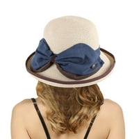 aiyuq.u Ljetni šeširi za žene široka bongracija žene slamne plaže šešir djevojčice Sun Cap sklopivi