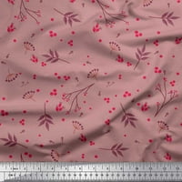 Soimoi ružičasta pamučna kambrična tkaninska tkanina i bobice plodovi od tiskane zanatske tkanine uz