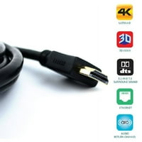 Qualgear® Feet HDMI 2. Kabl sa 24K pozlaćenim kontaktima, podržava 4K Ultra HD, 3D, do 18Gbps, Ethernet,