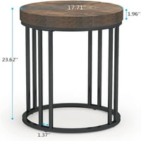 Tribesigns bočni stol rustikalni smeđi noćni ukras kružni kraj akcentni stol za kavu noćni ormarić za