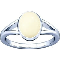 Divya Shakti 4.25-4. Carat White Coral Moonga Munga Gemstone Silver Ring za muškarce ili žene