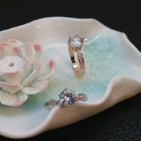 Rose Gold Si Prong dijamantni prsten za vjenčanice