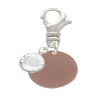 Delight nakit akril 1 2 Disk Rose Goldtone - silvertni kopča na šarmu sa jasnim kristalnim padom